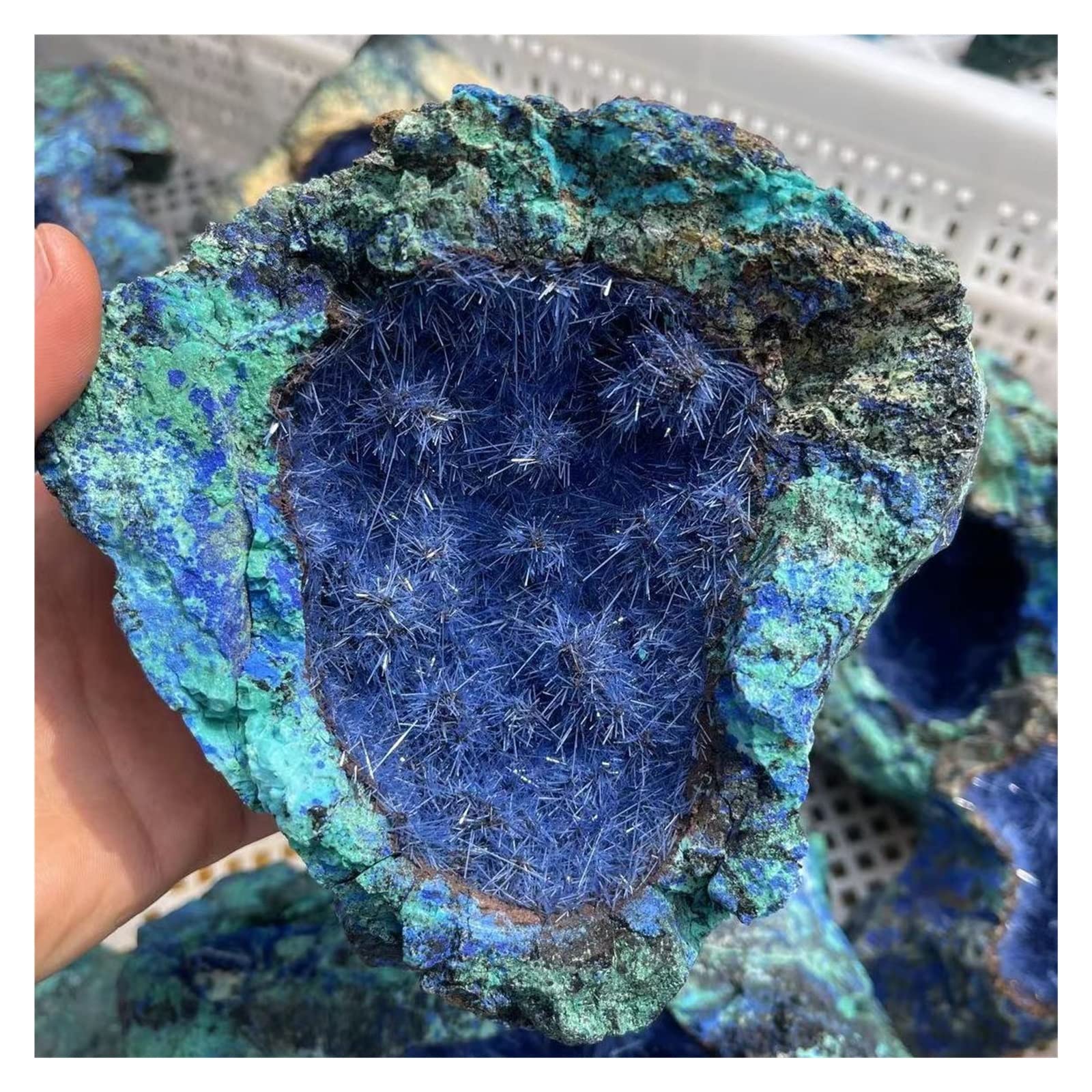 Amazon.co.jp: 天然水晶の原石 天然アズライト原石針クラスター