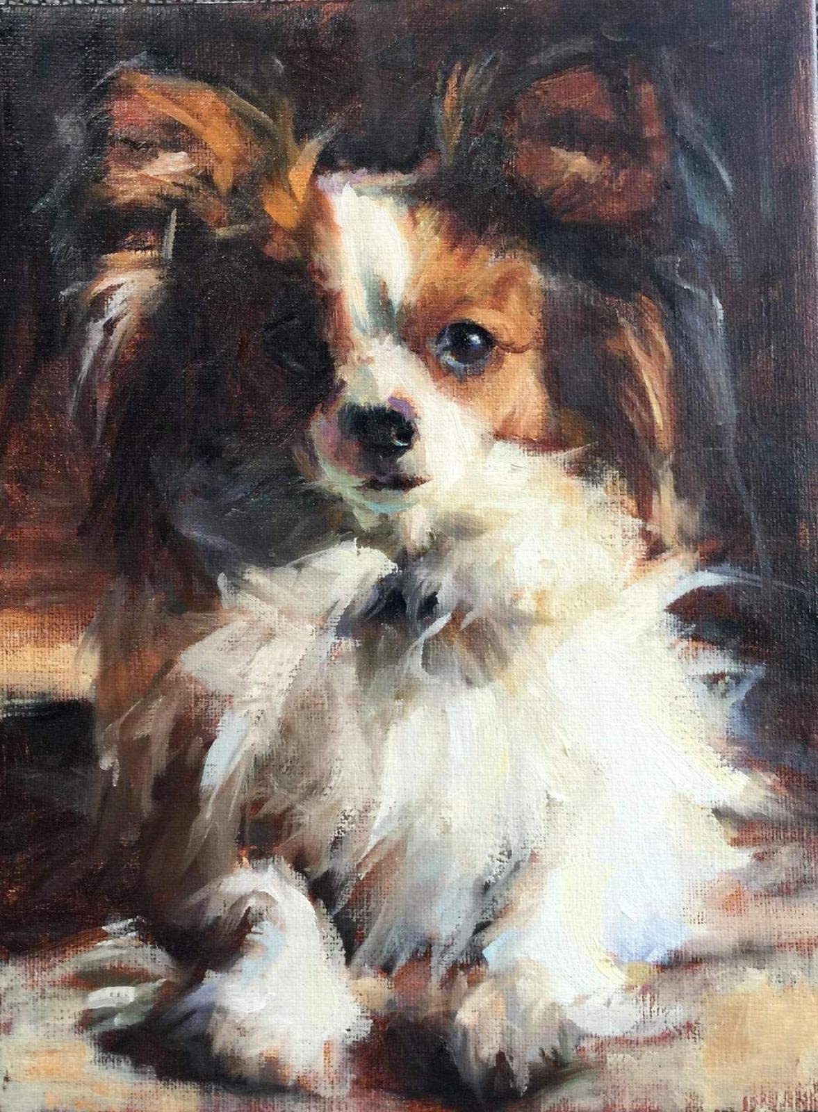 Amazon | パピヨン犬DIY5Dモザイクダイヤモンド絵画キット刺繡クロス