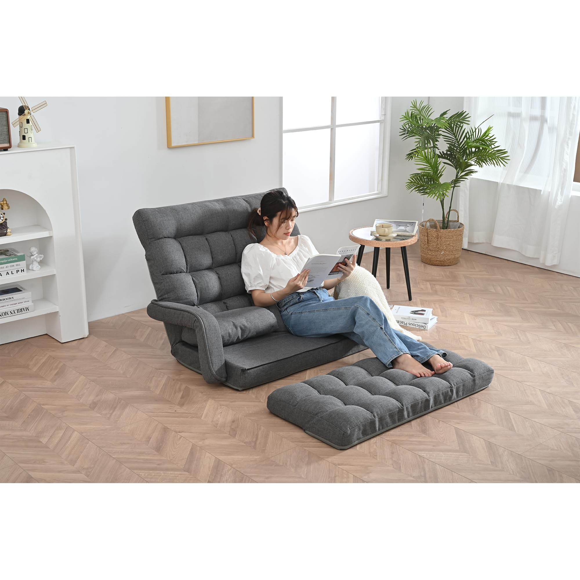 Amazon｜LAONID 座椅子 二人掛け 4WAY 連動肘つき リクライニング