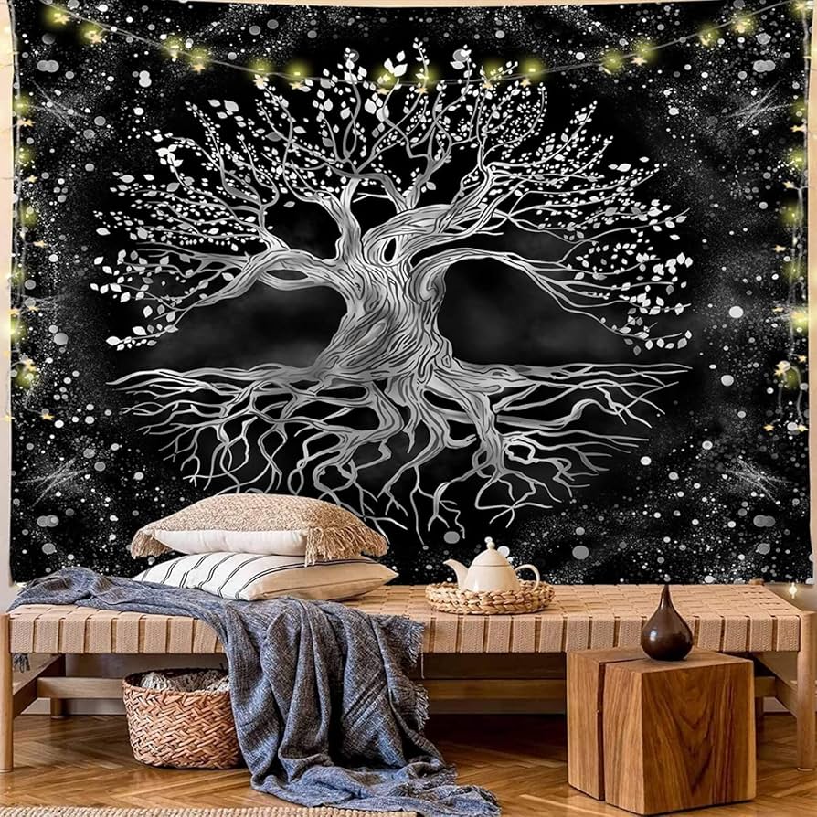 Amazon.co.jp: タペストリー 曼荼羅 生命の木 きのこ かっこいい 横幅