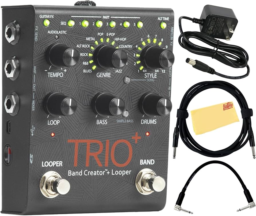 Amazon.com: DigiTech Trio+ Band Creator and Looper Pedal Bundle