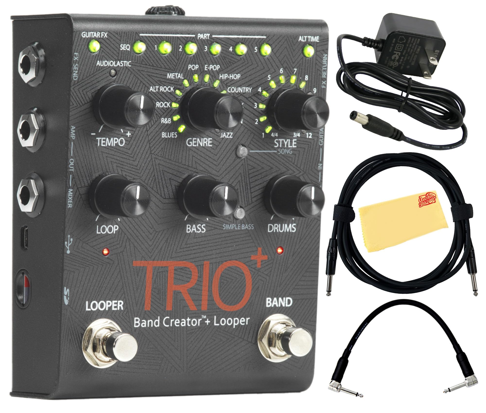 Amazon.com: DigiTech Trio+ Band Creator and Looper Pedal Bundle