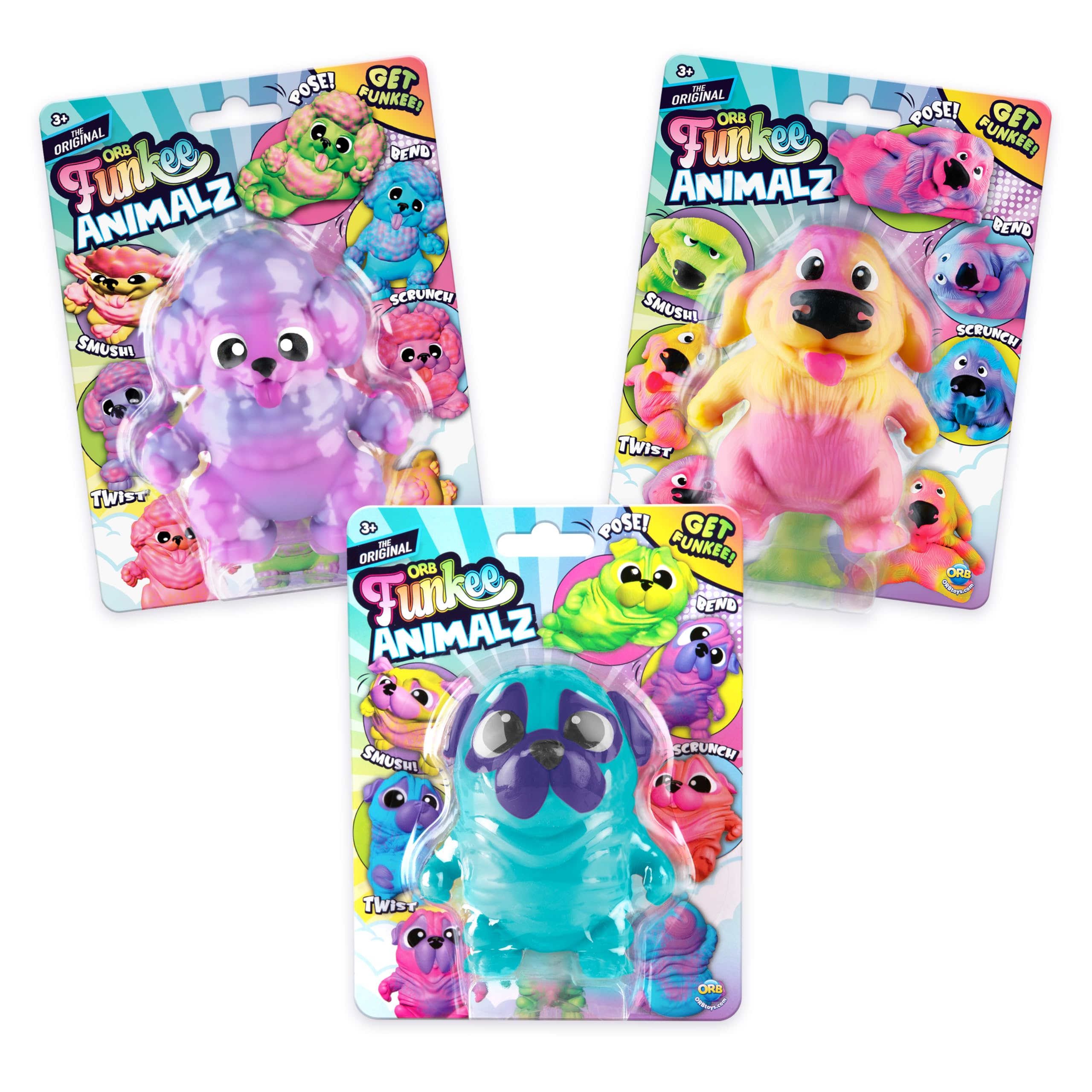 Amazon.com: ORB Funkee Animalz MEGA Puppies 3 Pack (Set 1