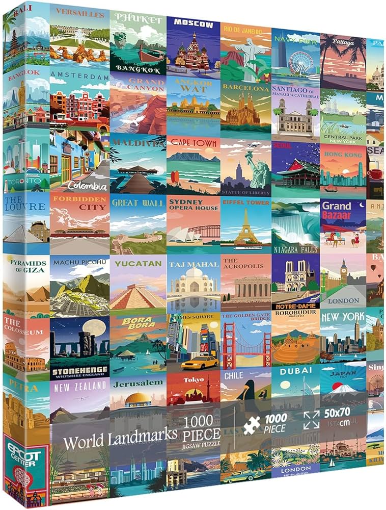 Amazon | World Landmarks トラベルパズル 1000ピース 大人用 風景