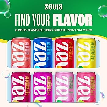 Amazon.com : Zevia Zero Sugar Energy Drink, Pineapple Paradise, 12