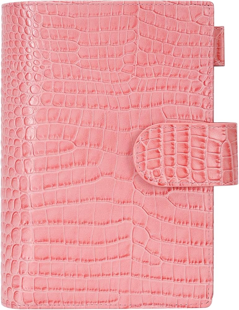 Amazon.co.jp: Smartfee システム手帳A6メモ帳 レザーポケット ワニ柄