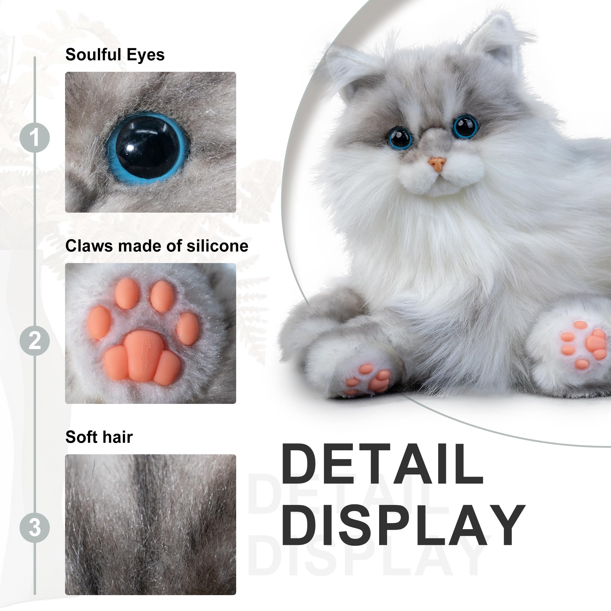 Amazon.co.jp: Chongker 重み付きぬいぐるみ ハンドメイド リアルな猫