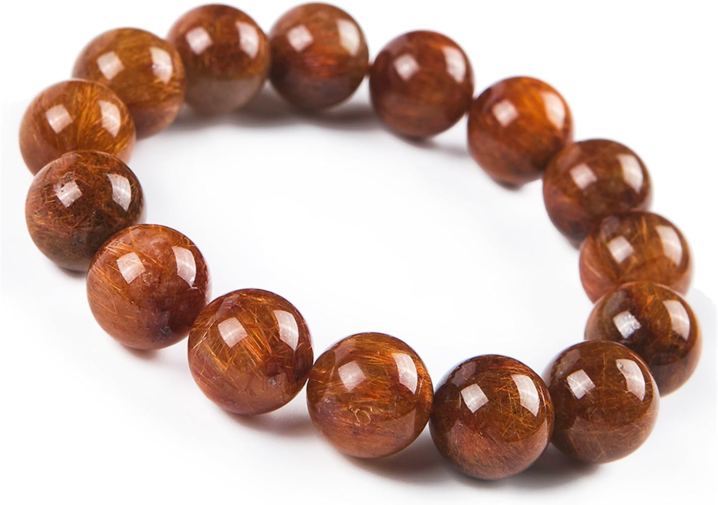 Amazon | 【麗子坊】ブレスレット【ブラウンルチルクォーツ 】玉径