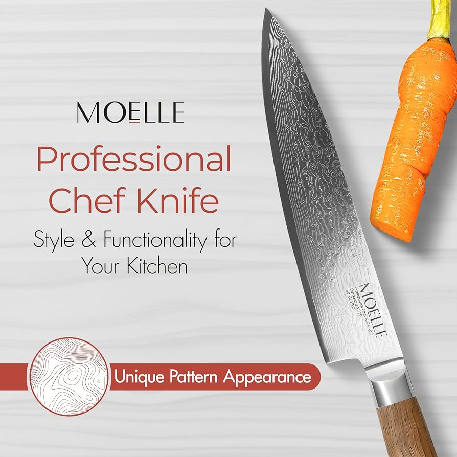 Amazon.com: MOELLE Premium Teak Wood Chef Knife 8