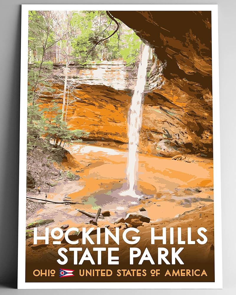 Amazon.com: Hocking Hills State Park Ohio Vintage-Style Travel
