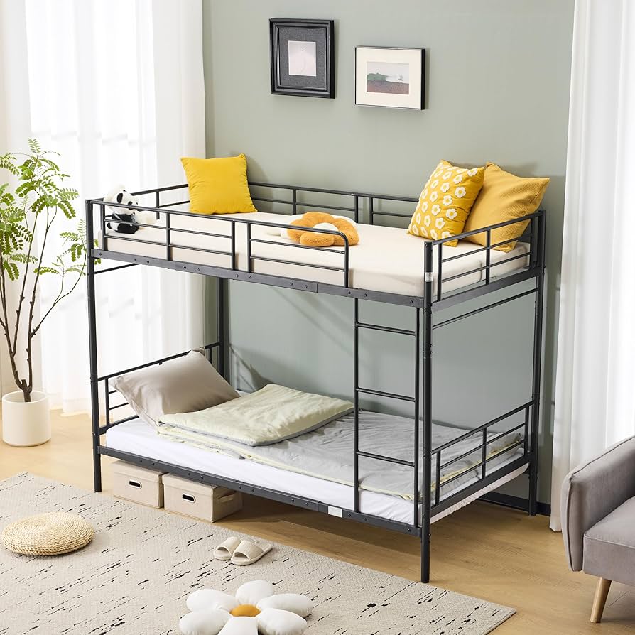 Amazon｜2段ベッド 二段ベッドパイプ ベッド高級 シングルベッド分割