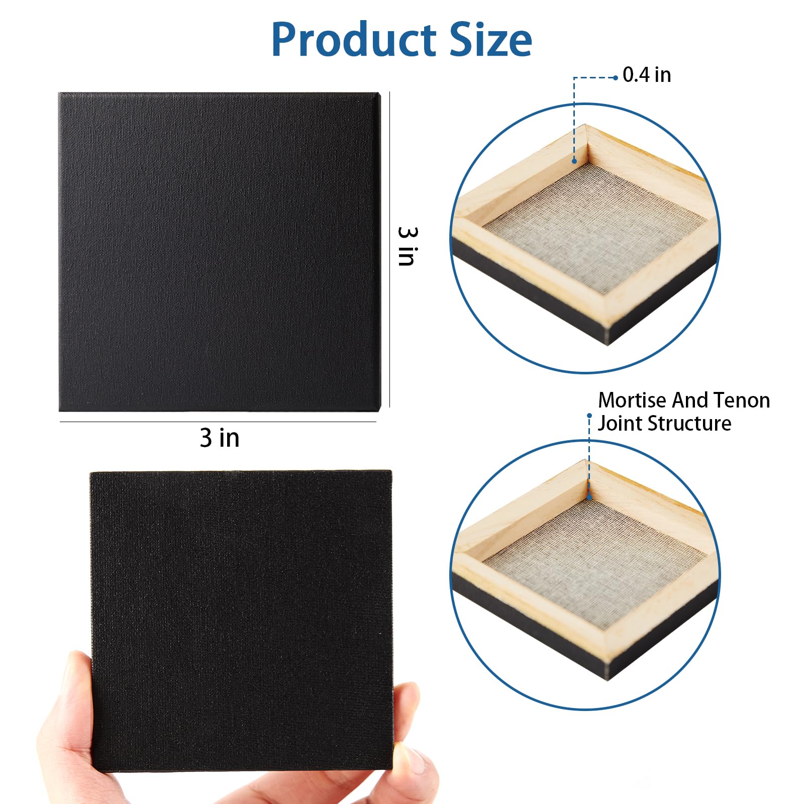 Amazon.co.jp: Zingarts ブラックミニキャンバス 24枚セット 3インチ x