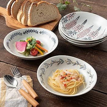 Amazon｜前畑 花柄 楕円パスタ皿セット BOUQUETS ブーケ 29529｜カレー