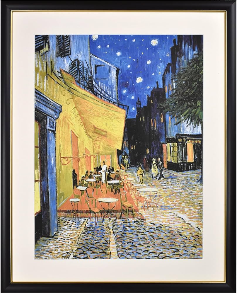 Amazon.co.jp: 晴れの街ギャラリー 絵画 額絵 ゴッホ 『夜のカフェ