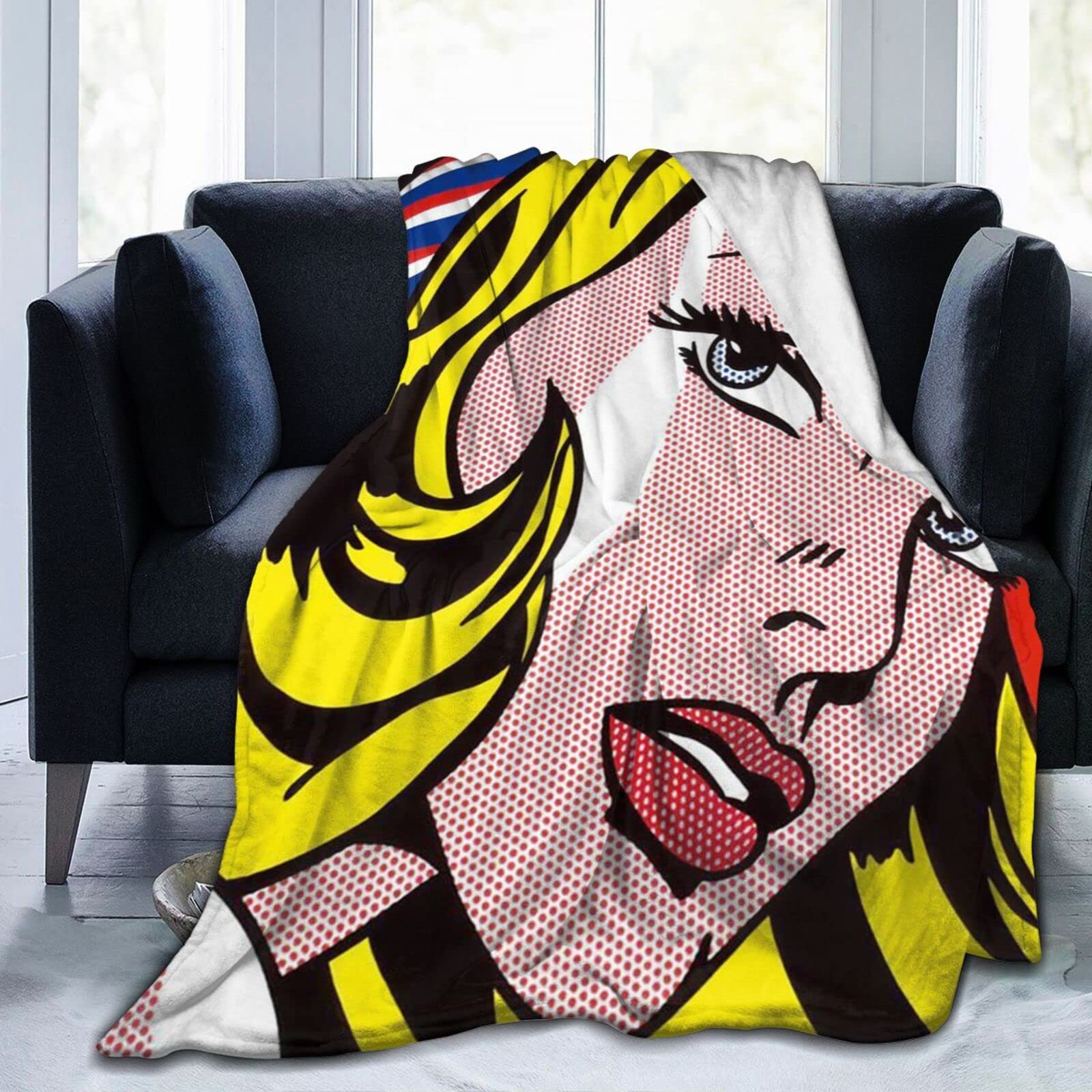 Amazon｜毛布 シングル ブランケット ポップアート Roy Lichtenstein