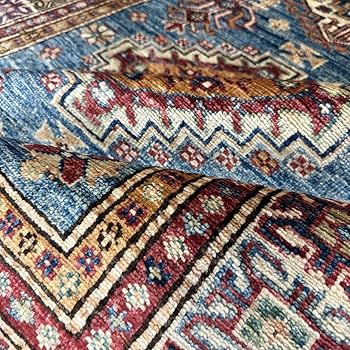 Amazon.co.jp: 手織り絨毯 ファインガズニウールラグトライバルラグ