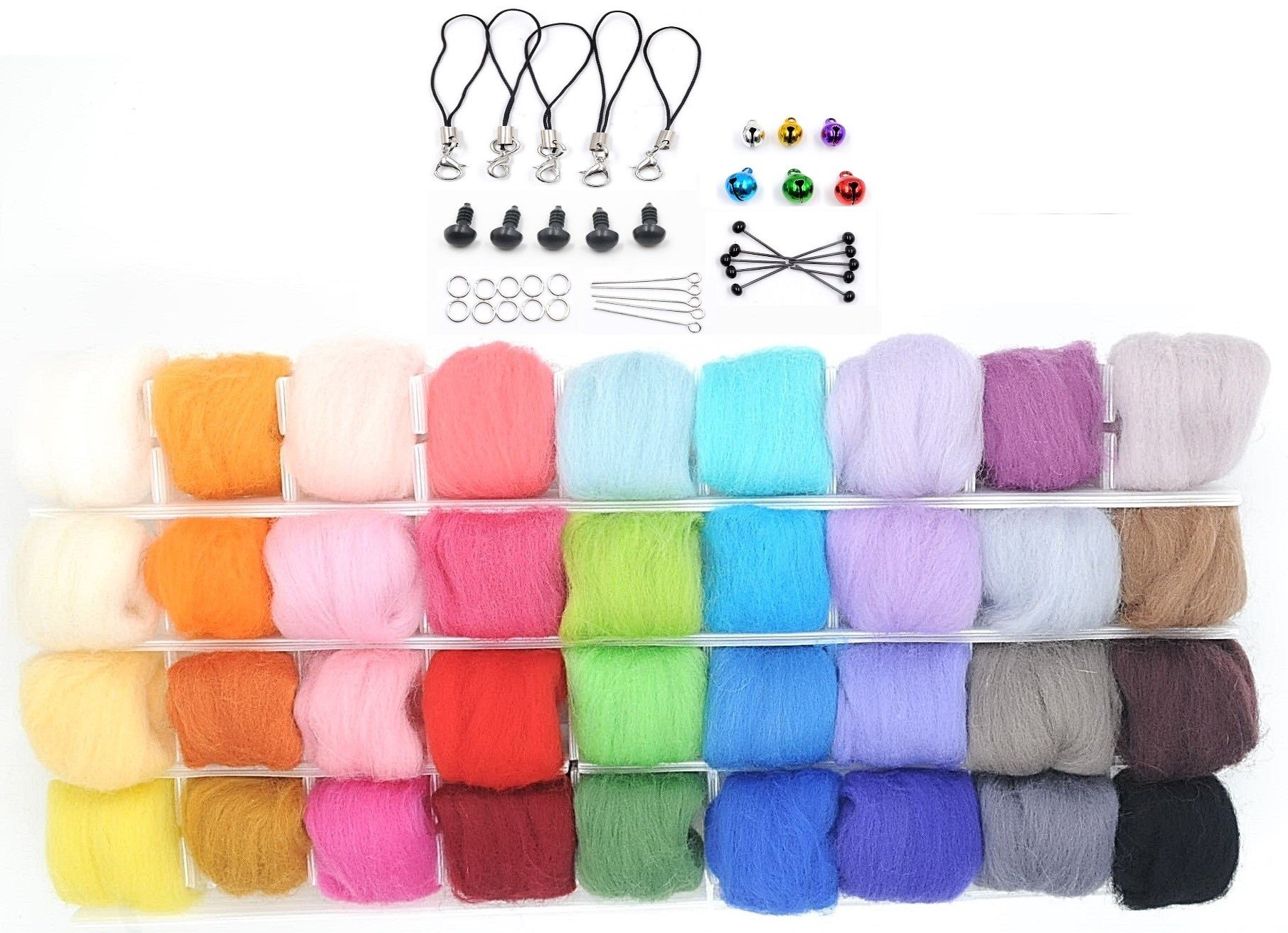 Amazon | 楽MoMo 羊毛フェルト 36色 セット 手芸 ハンドクラフト DIY