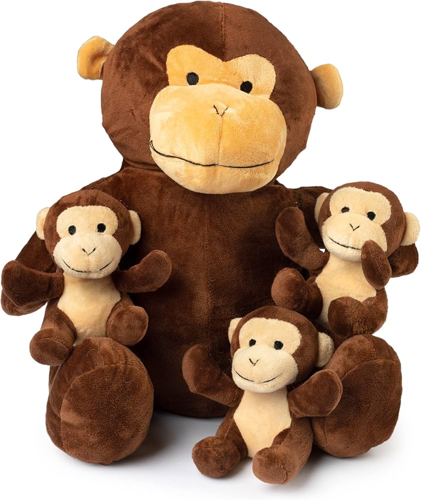 Amazon.com: Mommy Monkey & 3 Babies | Plush Monkey Family | Ages 0