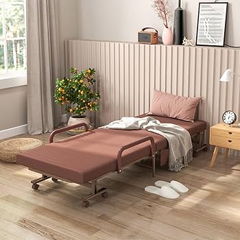 Amazon.com: Giantex Folding Bed With Mattress, Portable Guest Bed