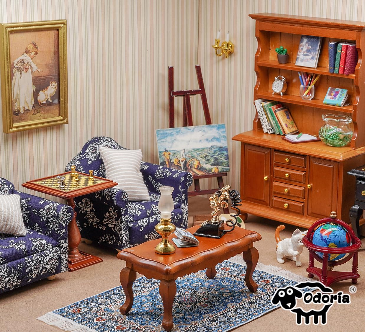 Amazon | 1/12 デスク ミニチュア オフィス家具 ドールハウス 小物