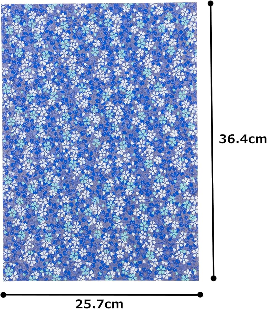 Amazon | 和紙かわ澄 特撰 青色系 手染め 千代紙 友禅和紙 B4判 25.7