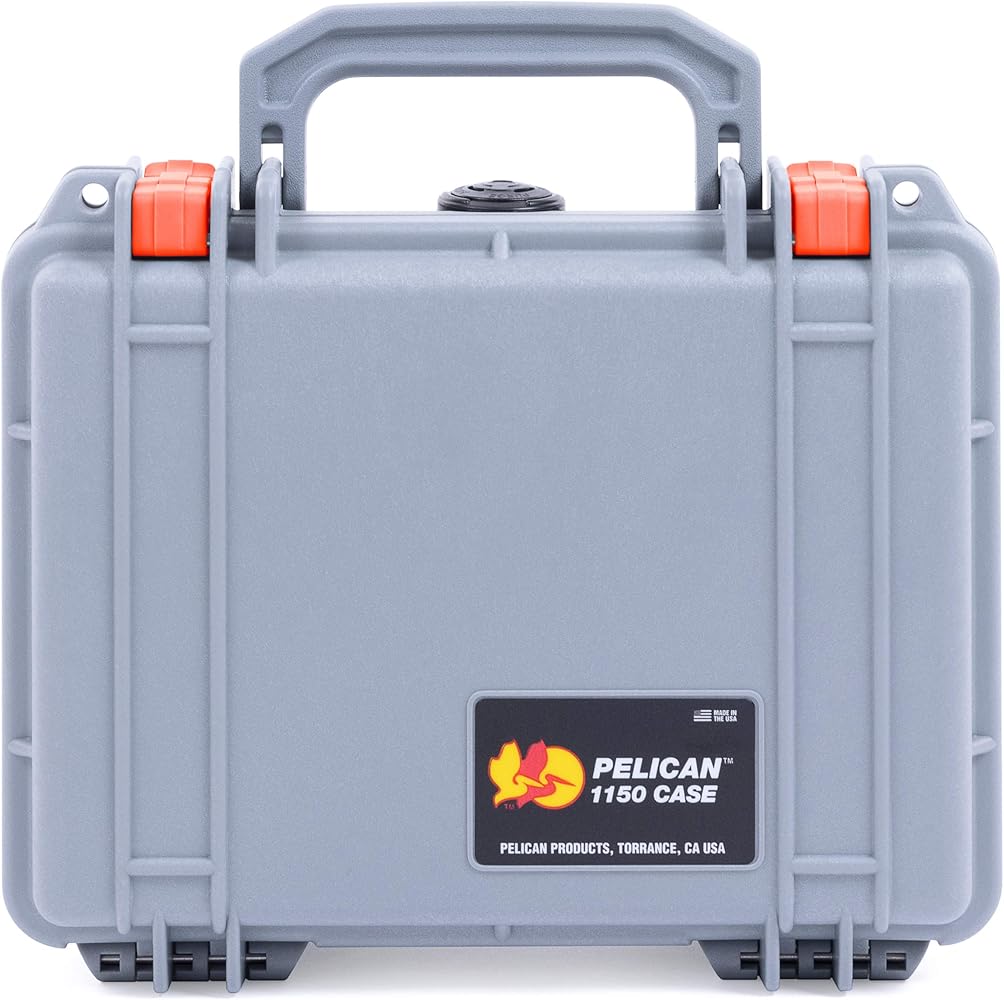 Amazon.co.jp: Pelican 1150 ケース、シルバーとオレンジラッチ
