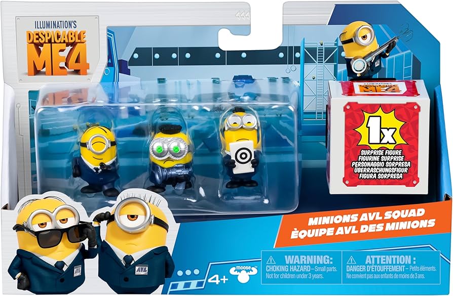 Amazon.com: Minions Despicable Me 4-4 Figure Packs AVL Squad | 2