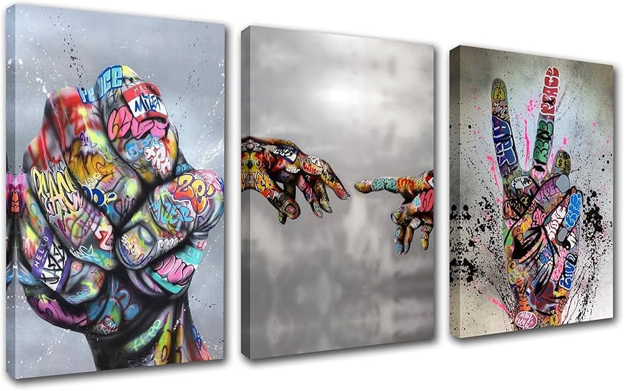 Amazon.co.jp: バンクシー グラフィティ 装飾 手になっている絵 拳