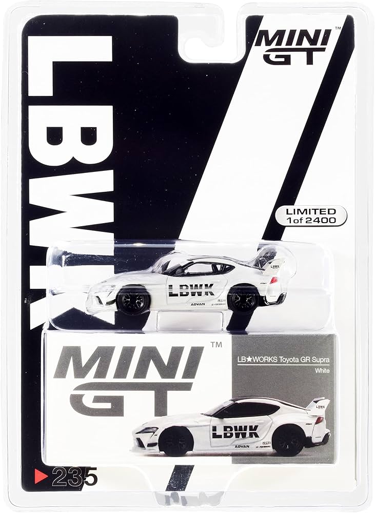 MINI GT Toyota GR Supra LB WORKS Off White Metallic with Black Top