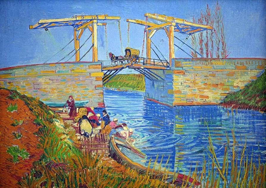 Amazon.co.jp: 世界の名画 ゴッホ アルルの跳ね橋 ジークレー技法 高級