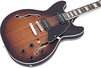 Amazon | GROTE Full Scale Electric Guitar Semi-Hollow Body Guitar