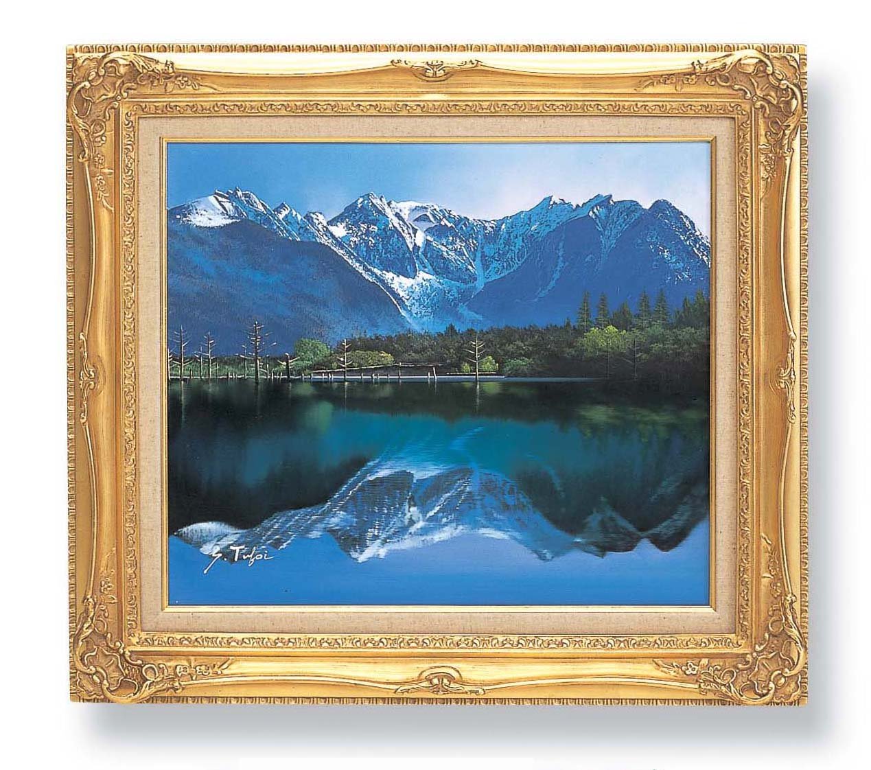 Amazon.co.jp: 坪井 志朗 油絵額 F10 「上高地大正池」 : ホーム＆キッチン