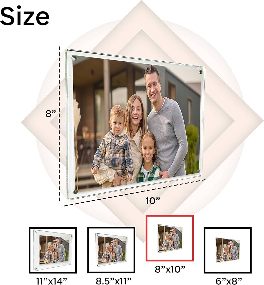 Amazon.com - Hanging Magnet Frame by Canetti-8x10 inch - Acrylic