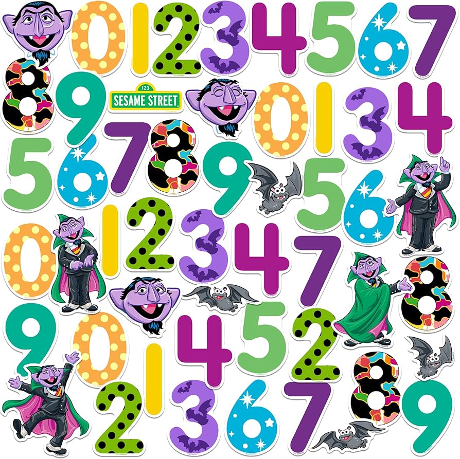 Sesame Street Count Von Count Numbers 50ct Vinyl Large Deluxe