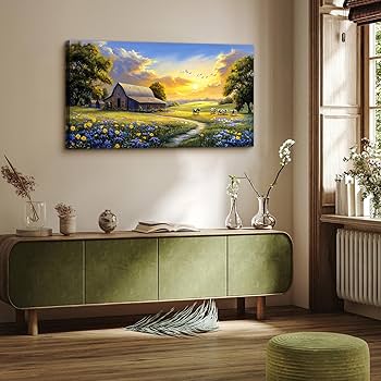 Amazon.com: crmotu Rustic Farmhouse Wall Art, Nature Pastoral