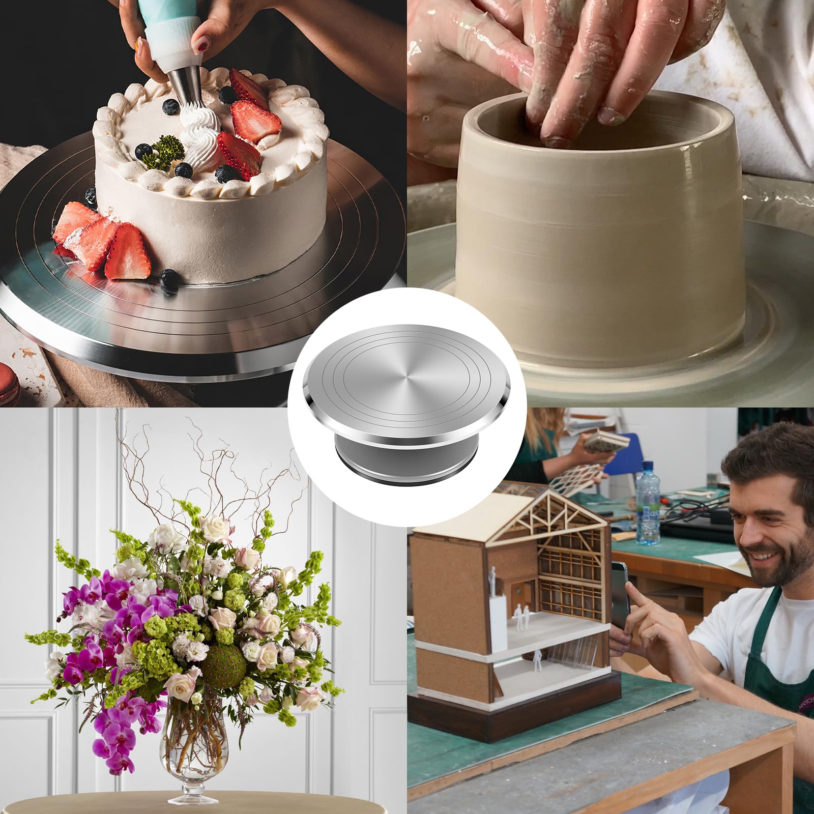 Amazon | Powanfity ケーキ 回転台 ケーキ作り台 ケーキ台 回転 ケーキ