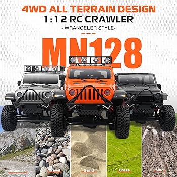 Amazon.com: MN-128 RC Rock Crawler, 1:12 Scale RC 4WD RC Climbing