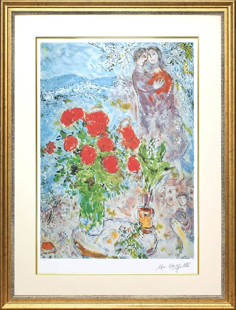 城戸義郎、絵画の旋律、希少な額装用画集より、新品高級額装付、状態良好