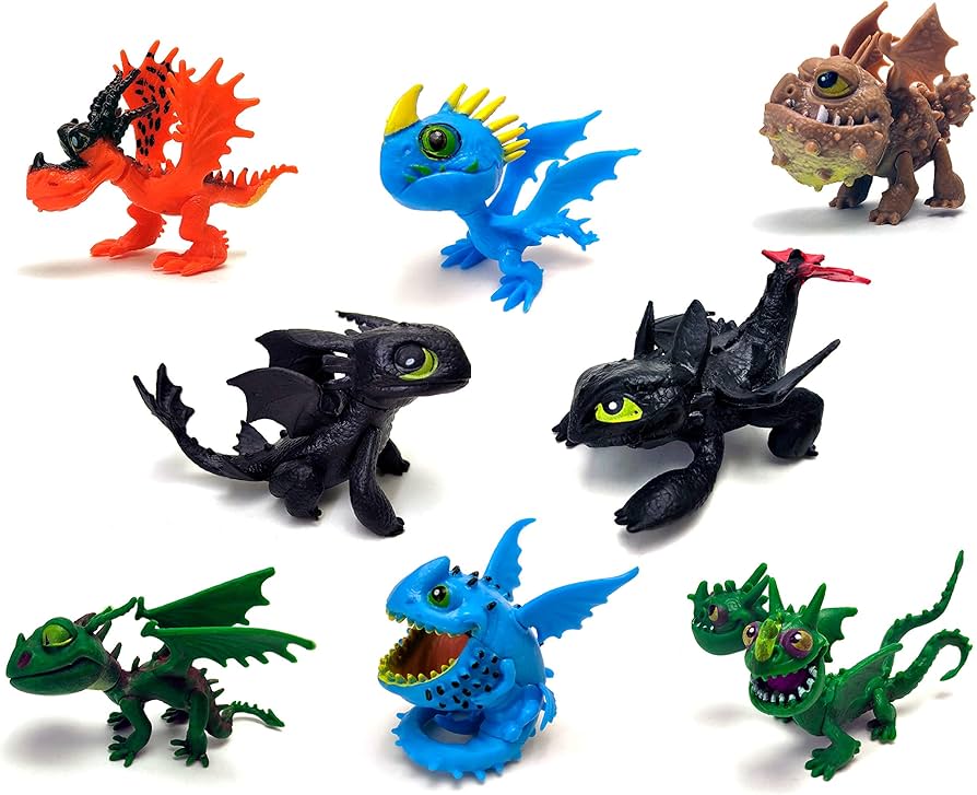 Amazon.com: Toysvill Dragons (Set 8 pcs) - Mini Action Figures