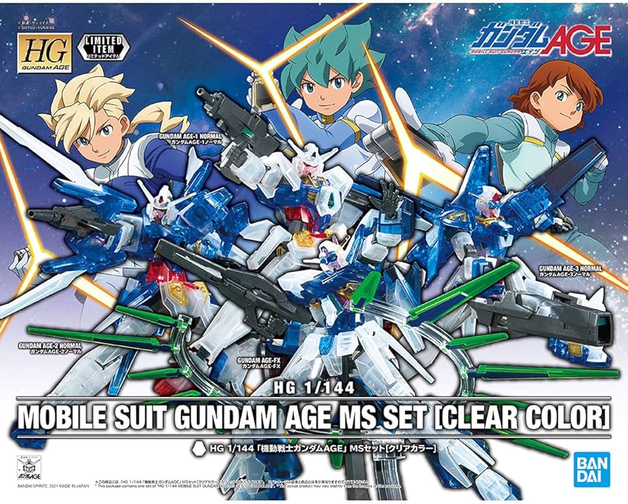 Amazon.com: HG 1/144 Mobile Suit Gundam AGE MS Set (Clear Color