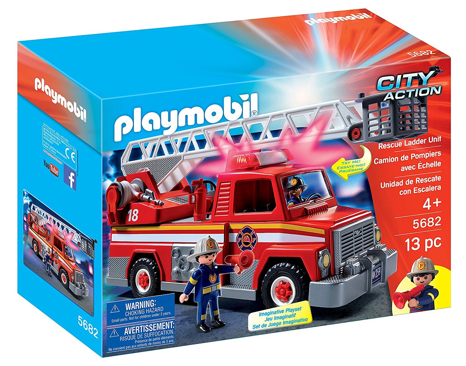 Amazon.co.jp: PLAYMOBIL (プレイモービル) レスキューはしご車 消防車