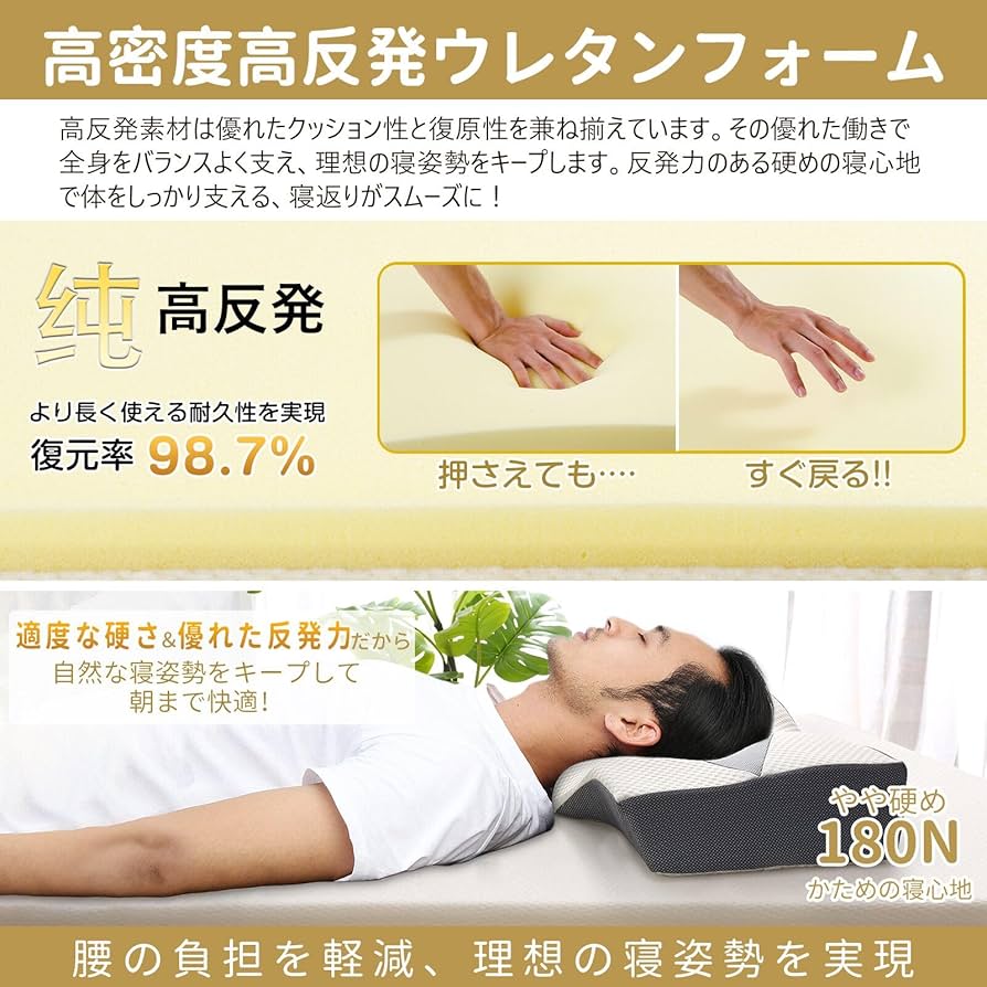 Amazon｜MyeFoam マットレス 高反発 シングル 敷布団 硬さ180N 腰の