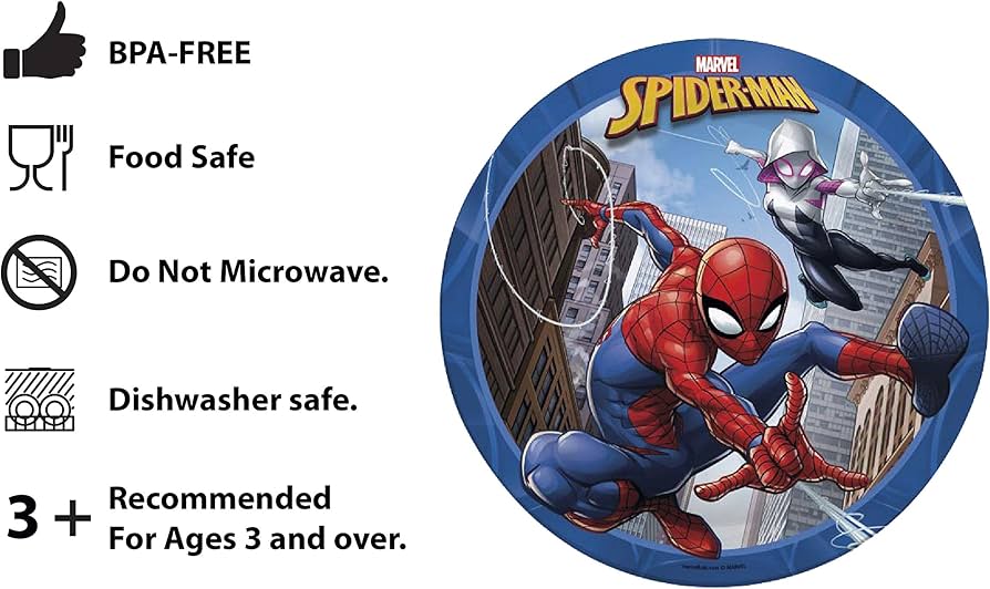 Amazon.com: Zak Designs 5-Piece Dinnerware Set, Marvel Spider-Man