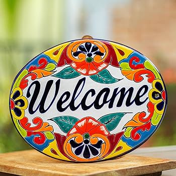 Amazon.com: NOVICA Handmade Ceramic Wall Sign | Talavera Style