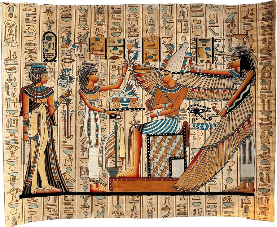 Amazon.co.jp: 古代エジプト パピルスの絵画 – オシリスと翼のある