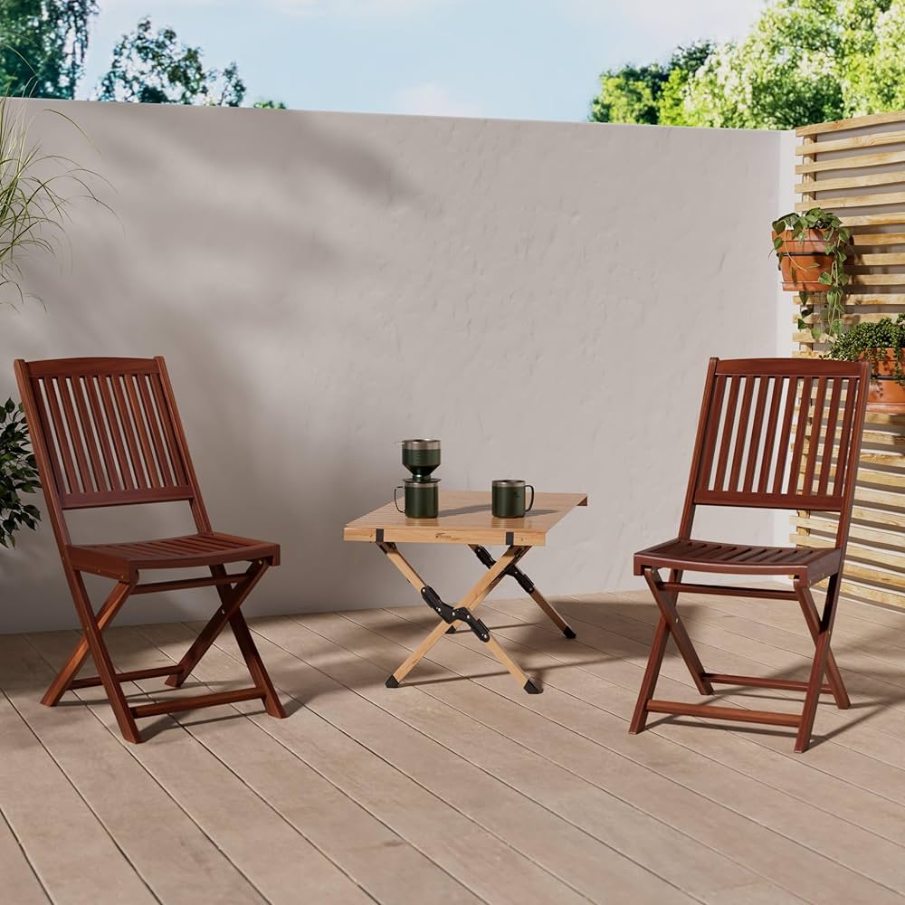Amazon | ぼん家具 木製チェア 2脚セット 折りたたみ式 いす 椅子