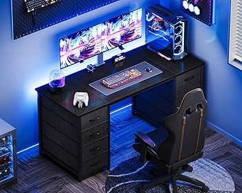 Amazon | AODK パソコンデスク pcデスク 引き出8杯付き 幅120cm デスク