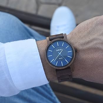 Amazon.co.jp: Zeitholz 木製腕時計 メンズ ソーラーウォッチ ギフト