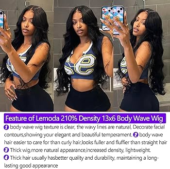 Amazon.com : Lemoda Virgin 15A Body Wave 13x6 HD Lace Front Wigs