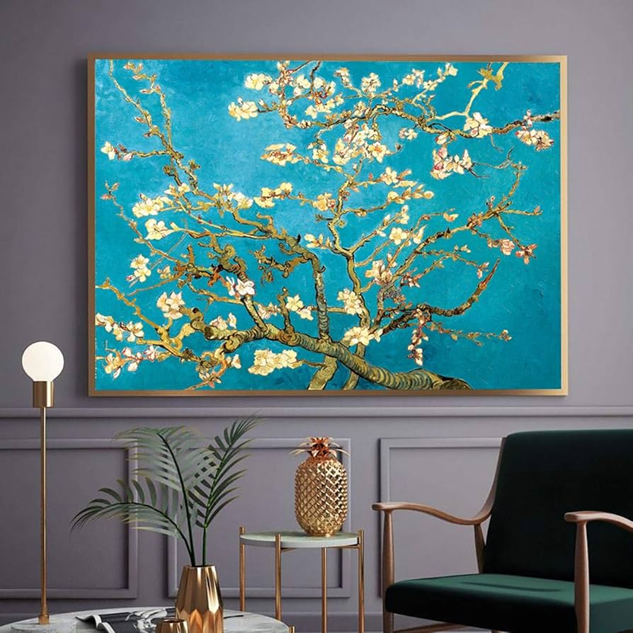 Amazon｜ゴッホアーモンドの花の絵画キャンバスプリント複製印象派花の